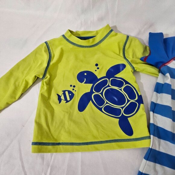 Little Me Baby Boy Swimwear Set 12M & 24M Turtle & Crab Rash Guard & Swimsuit - Picture 4 of 9